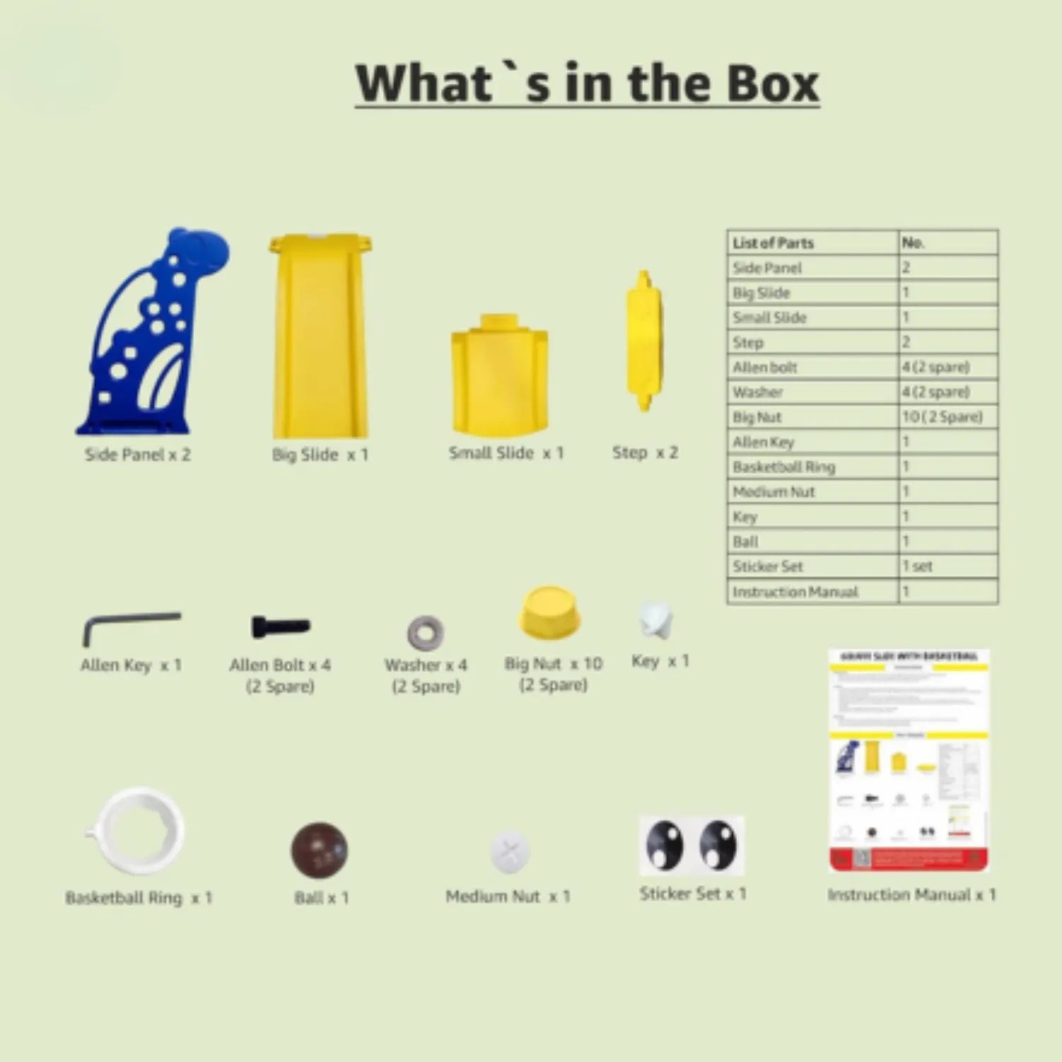 2-in-1 Kids Slide & Basketball Hoop – Safe Indoor/Outdoor Activity Set