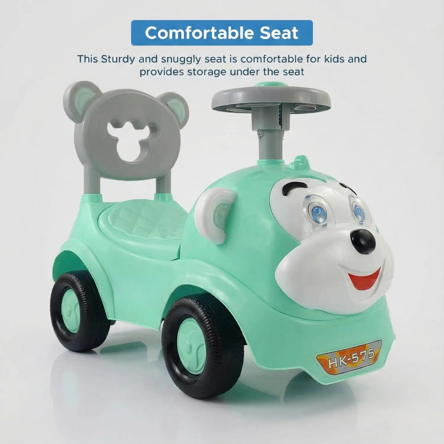 KIDONEX Ride On for Kids Baby Car Ride On for Kids 1 Years+ Push Car for Baby with Backrest and Under Seat Storage Utility Box for Toys (Pink)