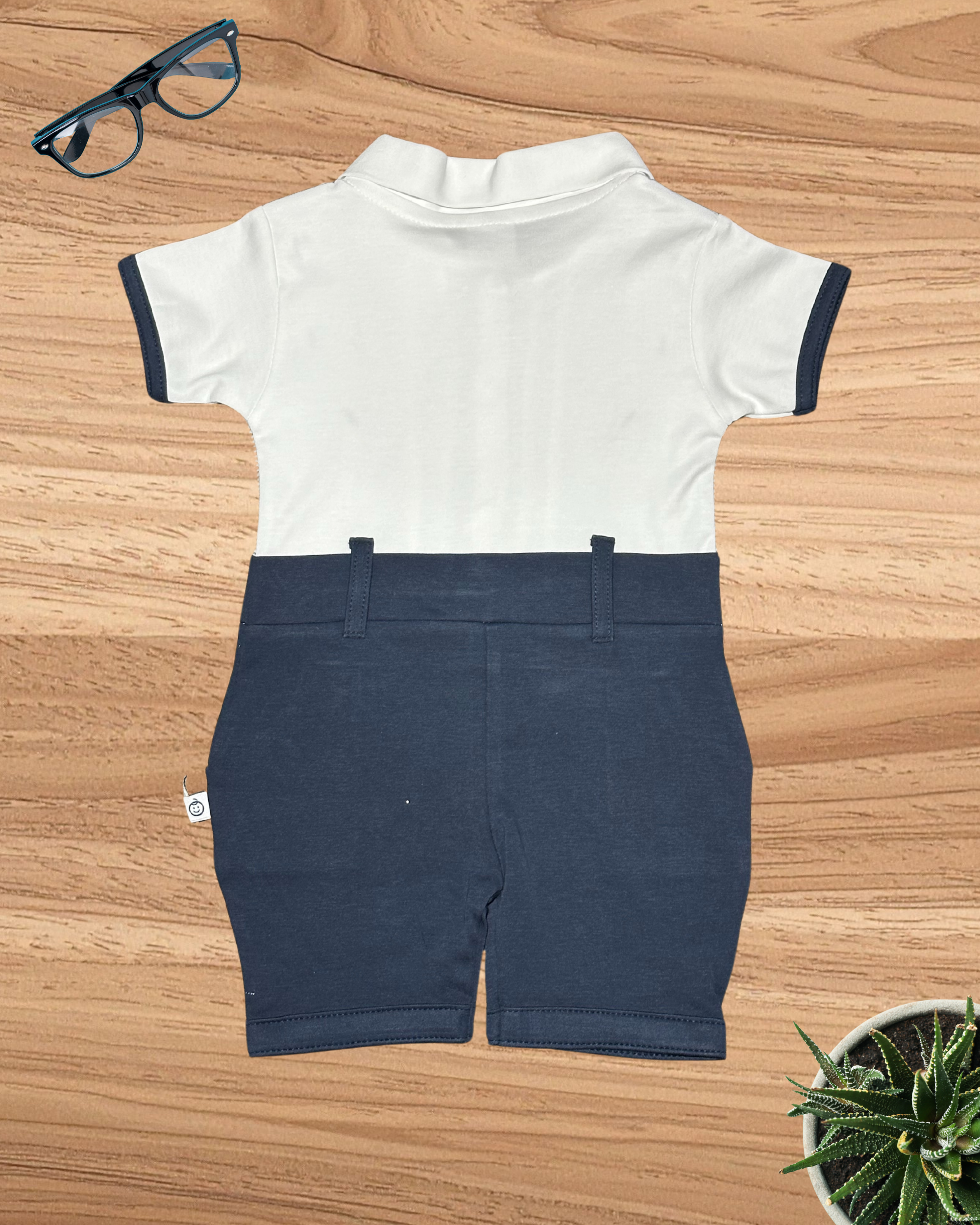 Baby Boy Gentleman Romper – Suspender Party Outfit with Bow Tie