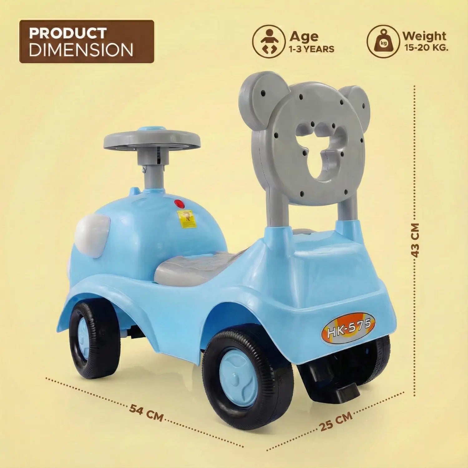 KIDONEX Ride On for Kids Baby Car Ride On for Kids 1 Years+ Push Car for Baby with Backrest and Under Seat Storage Utility Box for Toys (Pink)