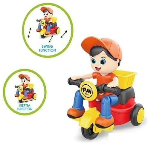 Mini Boy Ride Scooter Toy for Kids - Friction-Powered Tricycle Push Toy
