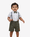 Baby Boy Formal Outfit with Bow Tie & Suspenders