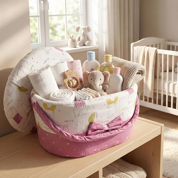 Baby Gift Basket & Newborn Starter Kit Diaper Bag Caddy Organizer Maternity Essentials for Pre & Post Delivery