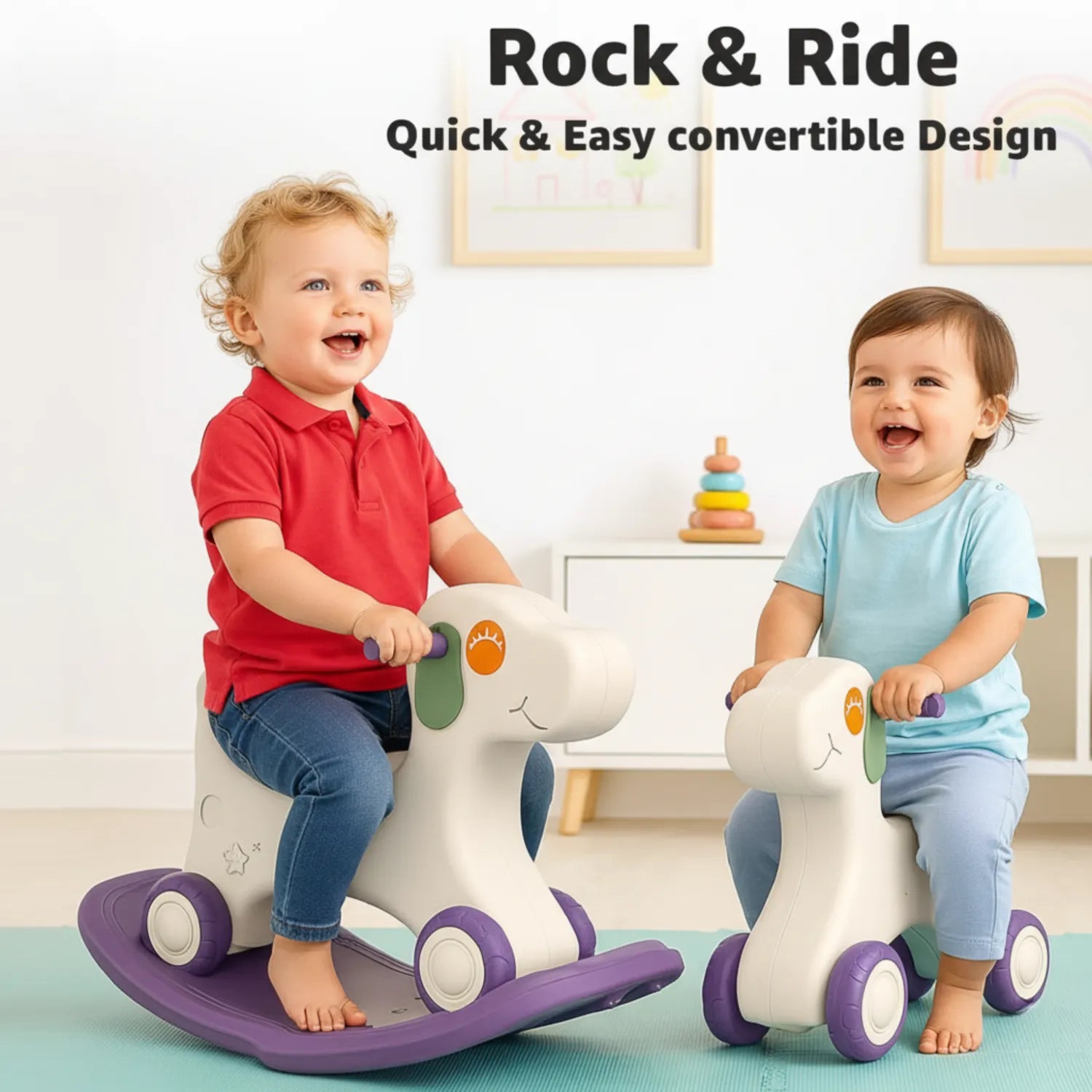 Kids Horse Rocker & See-Saw – Non-Toxic Indoor/Outdoor Toy