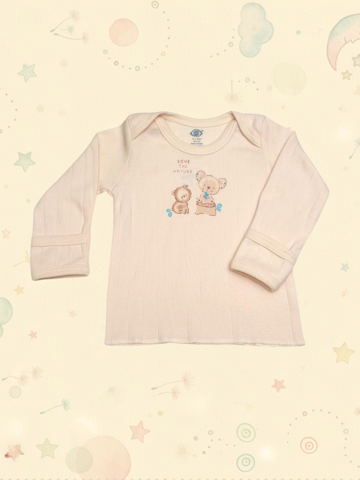 Newborn Full Sleeve Vest (0-1 Months) - 3 combo pack