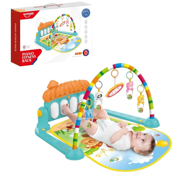 Kick & Play Baby Piano Gym Mat – Multicolor Musical Activity Center with Hanging Toys | Baby Essentials, Newborn Essentials & Best Toys for Newborns