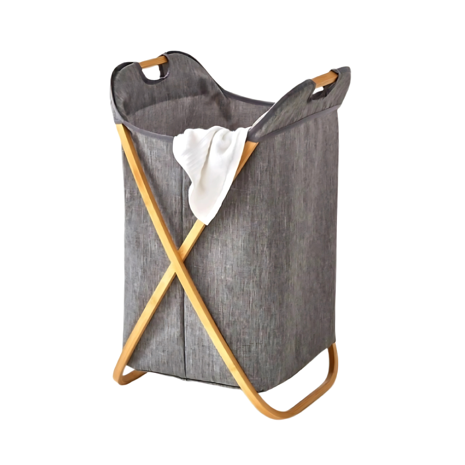 Foldable Laundry Basket with Bamboo Frame & Portable Handles – Space Saving Storage Solution