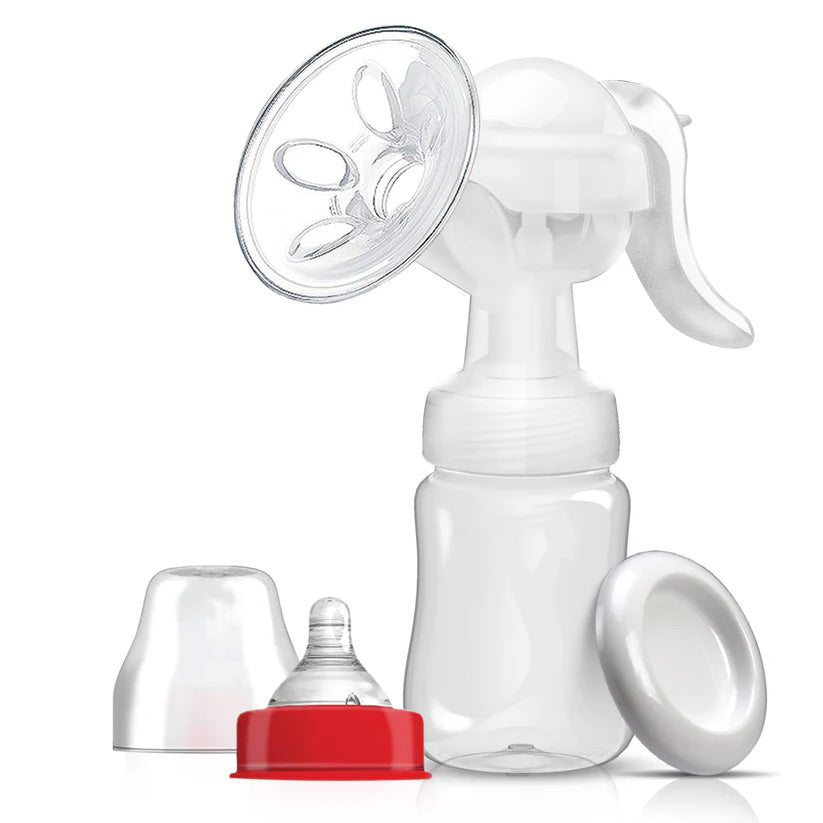 Manual Breast Pump with Feeding Bottle & Accessories – BPA-Free Portable Breastfeeding Pump for New Moms | Baby Essentials & Maternity Essentials