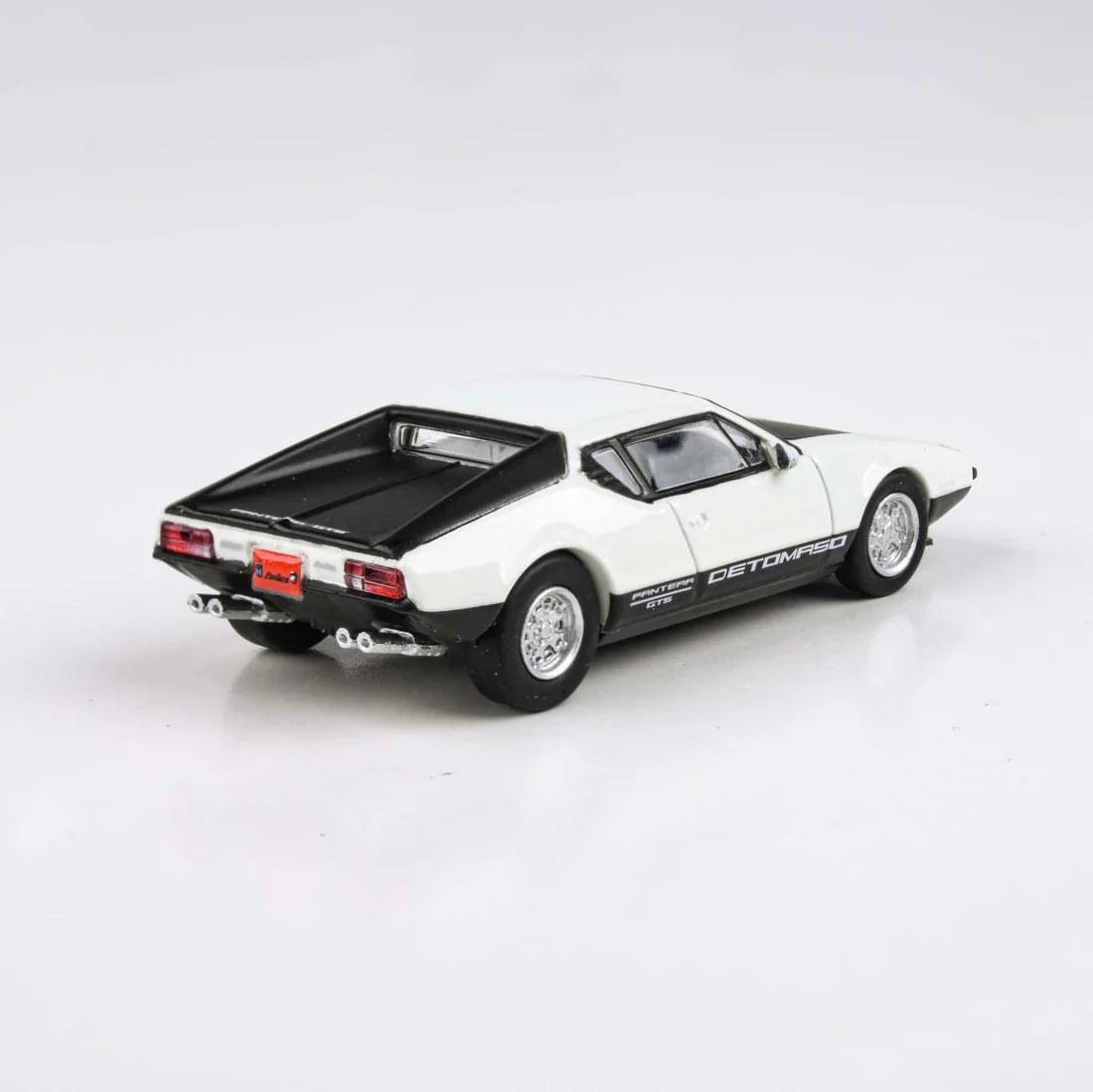De Tomaso Pantera White / Black 1972 Scale 1:64 Die-Cast Model Car Toy for Kids & Collectors