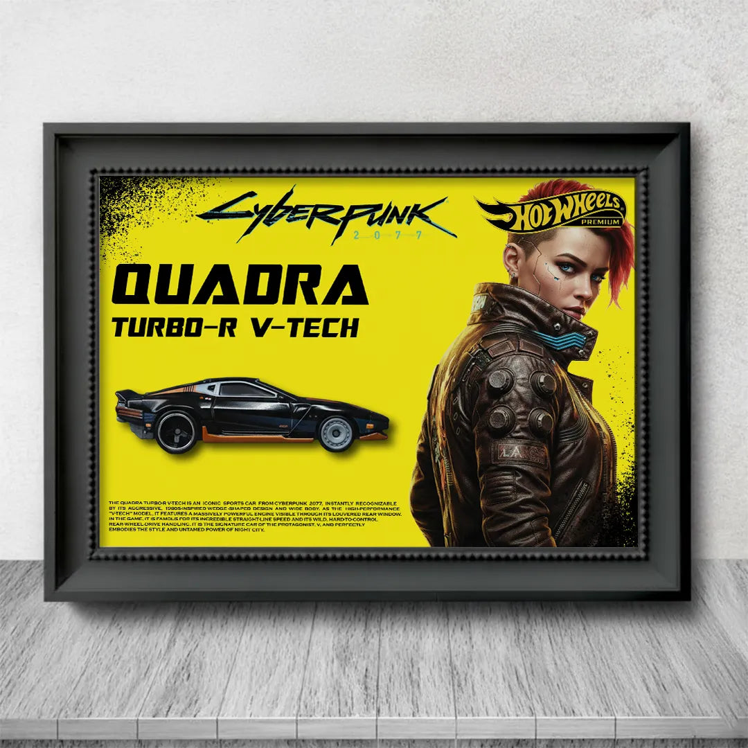 Hot Wheels Audi 90 Quattro Frame Art – A5 Size Original Hot Wheels Car Collectible Display