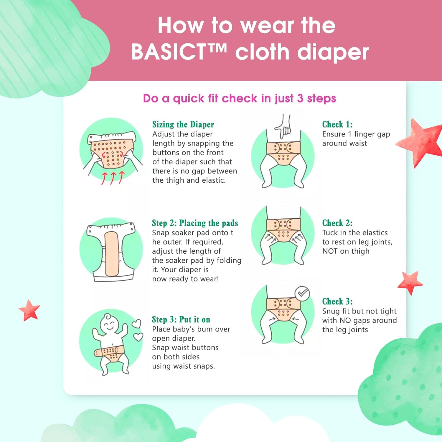 Mee Mee Reusable Cloth Diaper for Babies – Cute Printed Designs