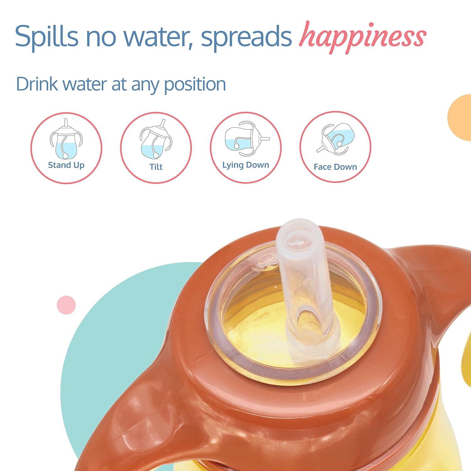 Character Sipper Bottle with Weighted Straw – Baby Essentials for Newborn Feeding