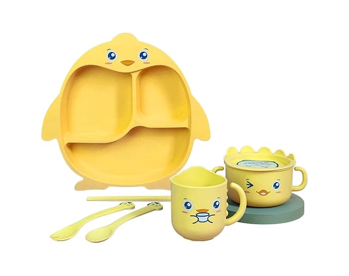 Bamboo Fiber Kids Plate Set | Baby Essentials, Newborn Essentials & Infant Feeding Essentials