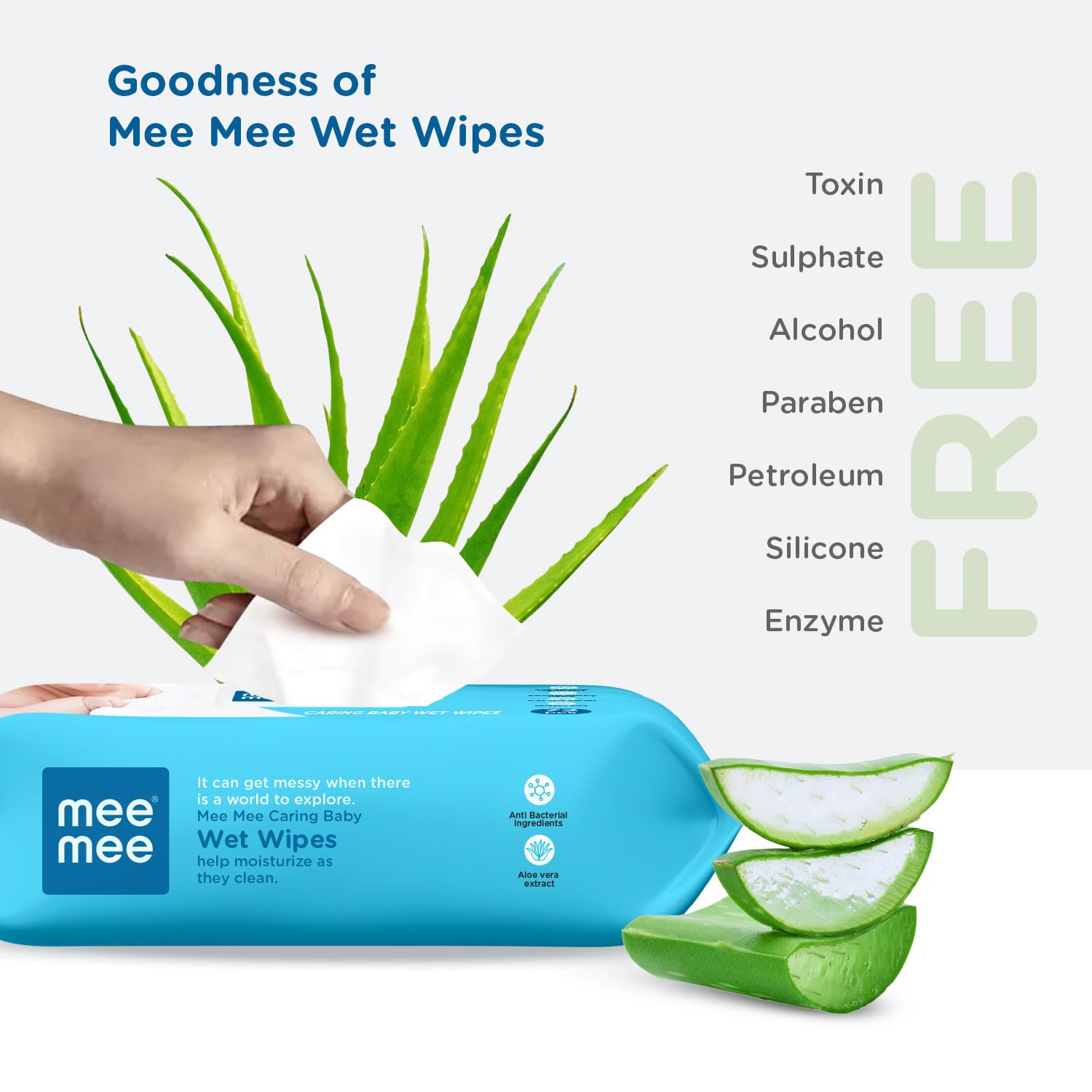 Baby Wet Wipes – 24 pcs | Aloe Vera Extract | Paraben-Free & Anti-Bacterial | Baby Essentials, Newborn Essentials & Infant Essentials