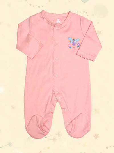 100% Cotton Newborn Baby Romper – Pink Butterfly Print (0–1 Month)