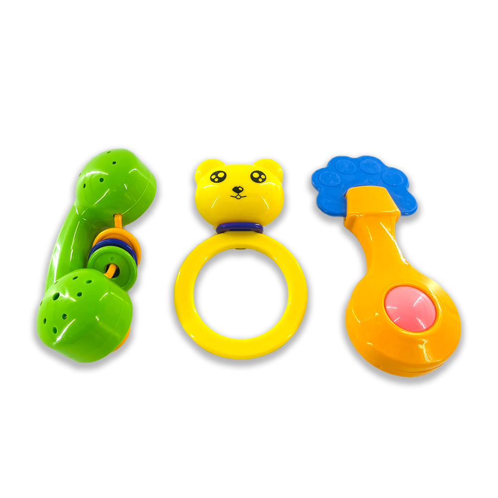Colorful Attractive 3Psc Rattle for New Born and Infants (3M+, Multicolor)