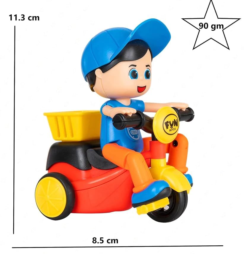 Mini Boy Ride Scooter Toy for Kids - Friction-Powered Tricycle Push Toy