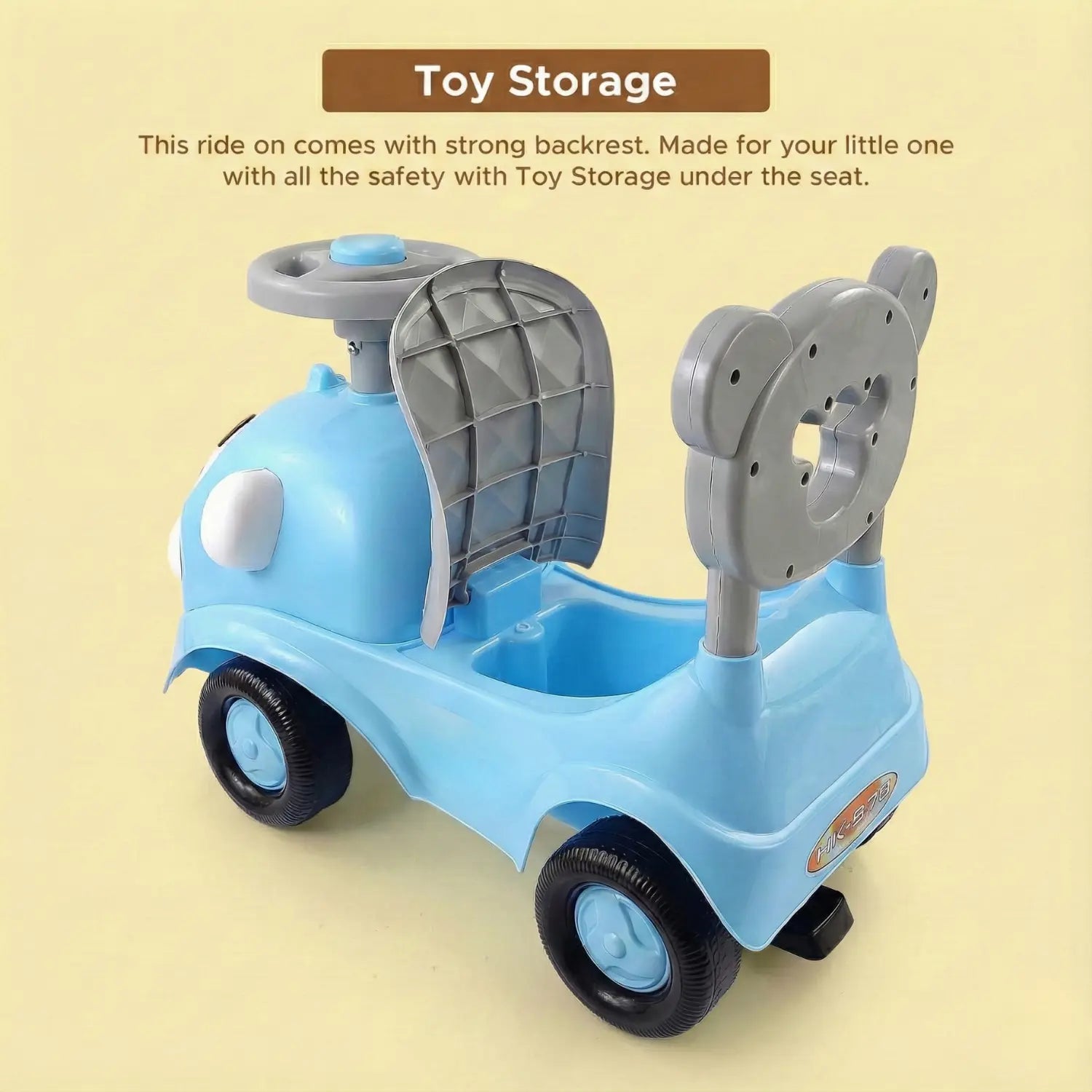 KIDONEX Ride On for Kids Baby Car Ride On for Kids 1 Years+ Push Car for Baby with Backrest and Under Seat Storage Utility Box for Toys (Pink)