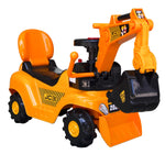 JCB Toy Big Size Excavator Ride On car for Kids with Arm, Digging Bucket and Front Loader