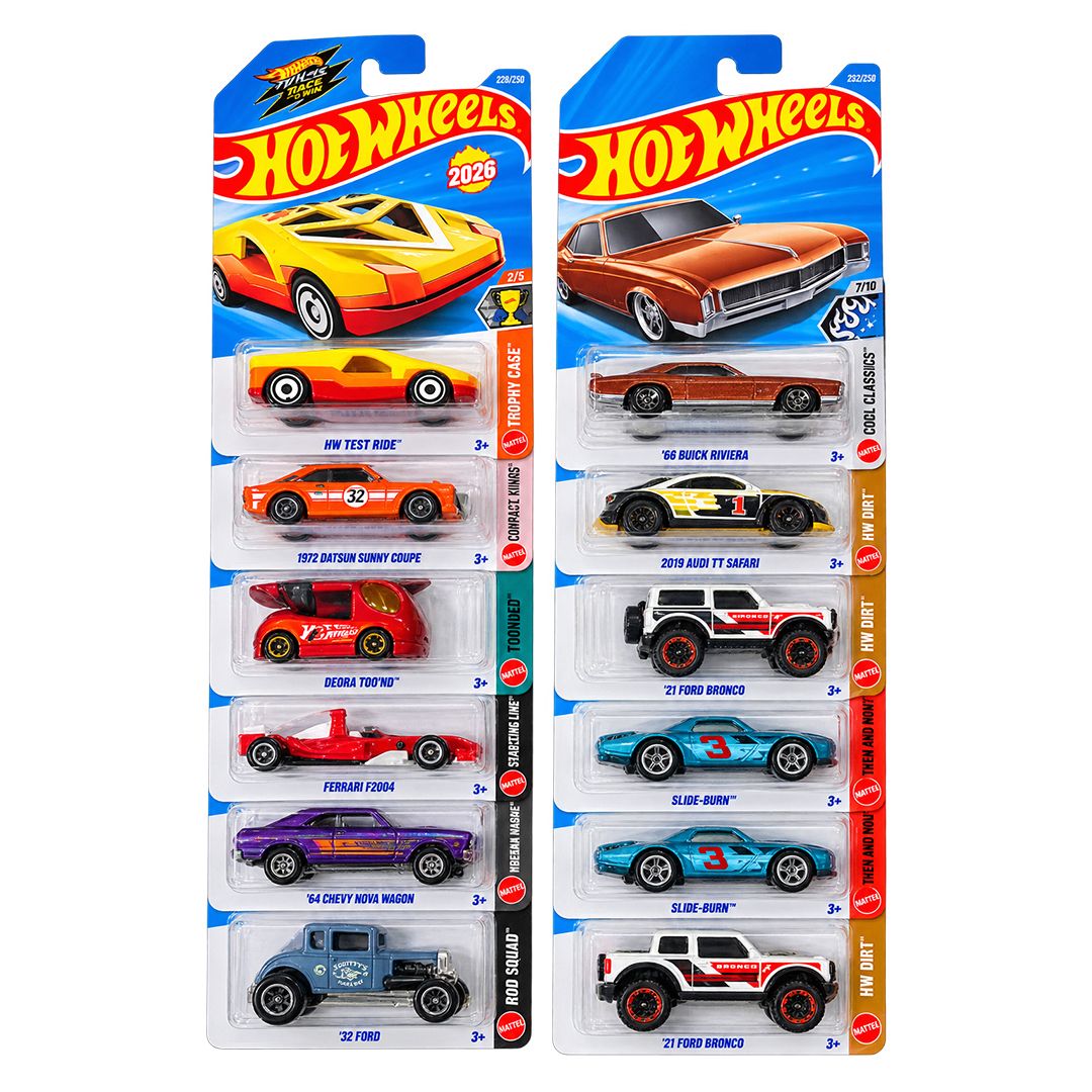 Hot Wheels 1:64 Scale Die-Cast Toy Cars – 72-Piece Full Case Assortment, M Case