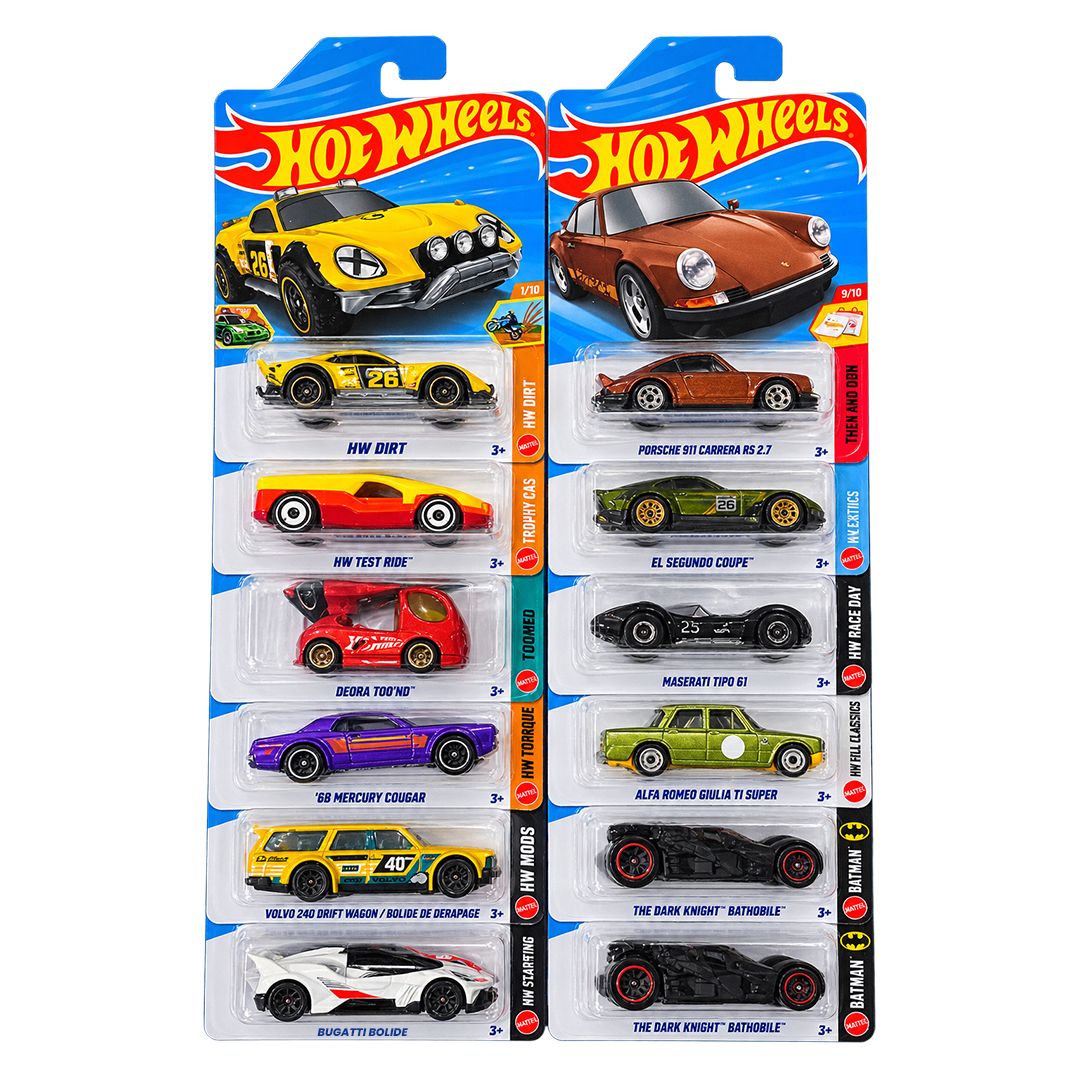 Hot Wheels 1:64 Scale Die-Cast Toy Cars – 72-Piece Full Case Assortment, M Case