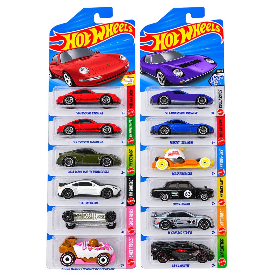 Hot Wheels 1:64 Scale Die-Cast Toy Cars – 72-Piece Full Case Assortment, M Case