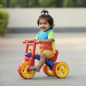 Kids Tricycle with Backrest & Anti-Skid Wheels