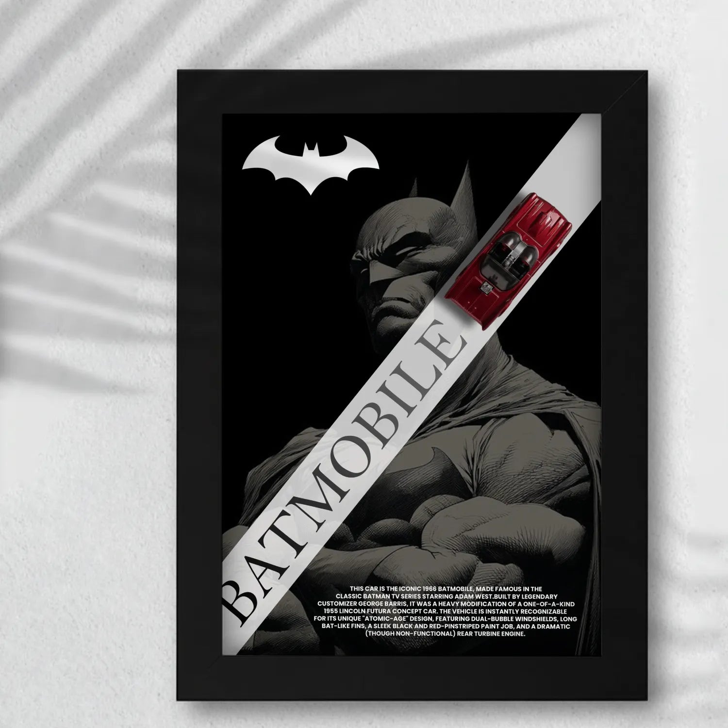 Hot Wheels Batmobile Frame Art – A4 Size Limited Edition Batman Collectible Display