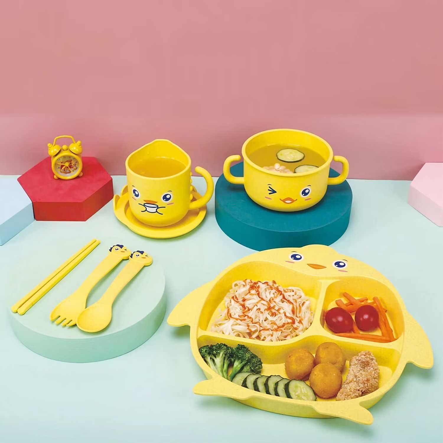 Bamboo Fiber Kids Plate Set | Baby Essentials, Newborn Essentials & Infant Feeding Essentials
