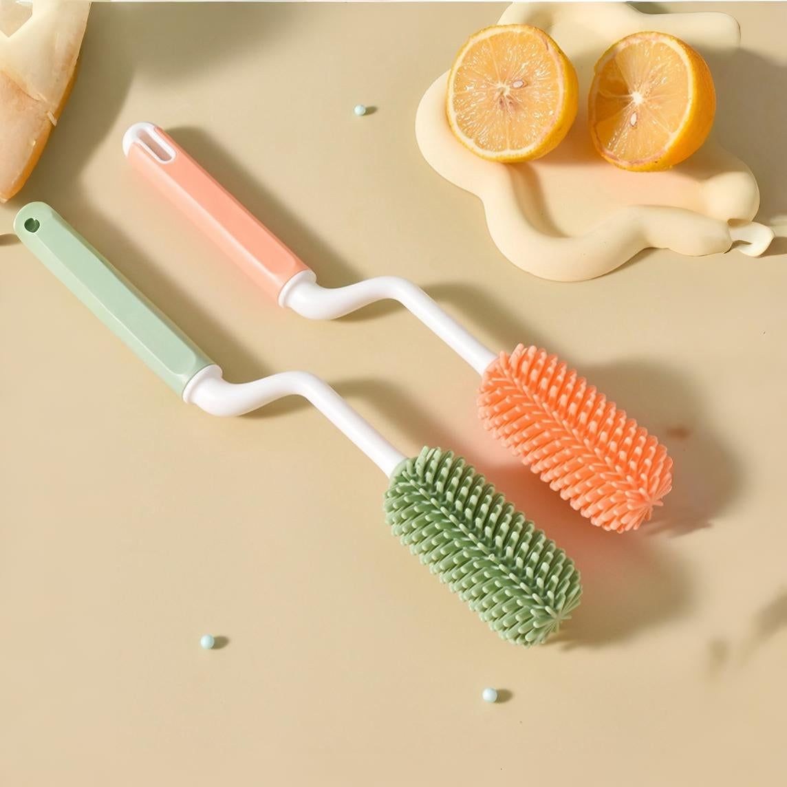 Silicone Bottle Cleaning Brush Set | Baby Bottle Cleaner Brush Kit, Baby Essentials, Newborn Essentials & Infant Feeding Accessories