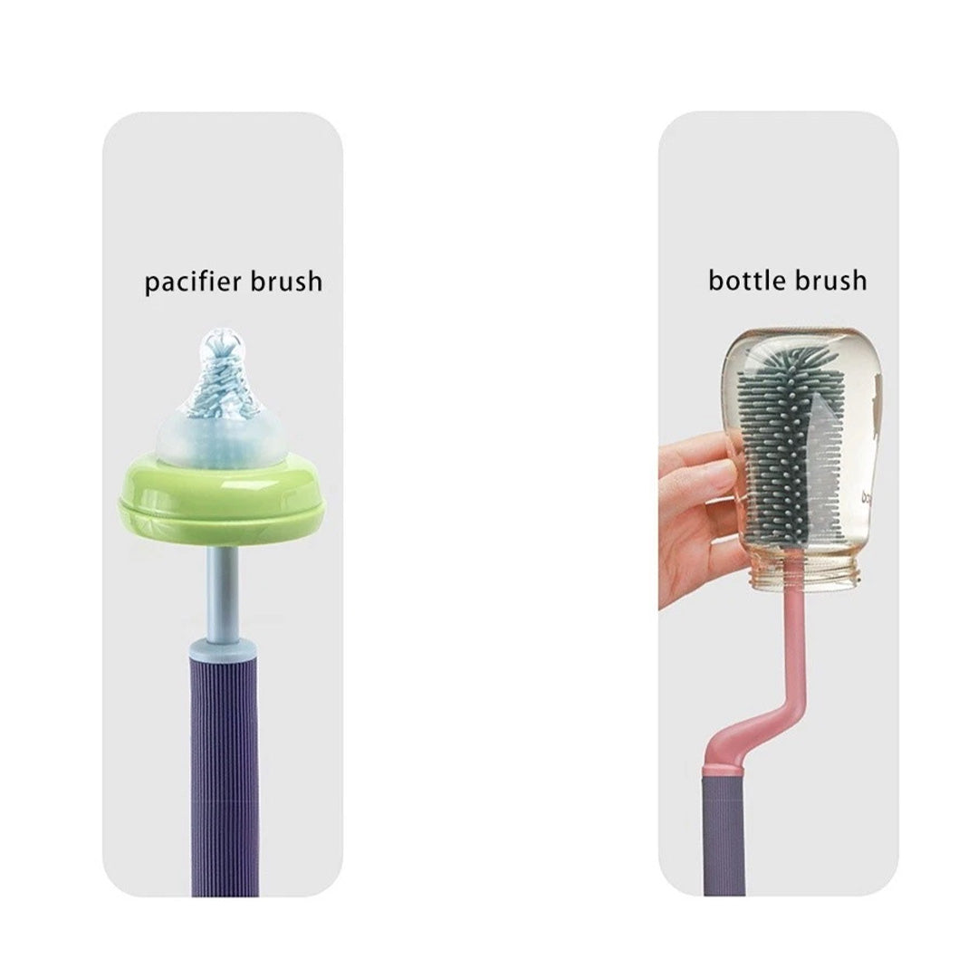 Silicone Bottle Cleaning Brush Set | Baby Bottle Cleaner Brush Kit, Baby Essentials, Newborn Essentials & Infant Feeding Accessories