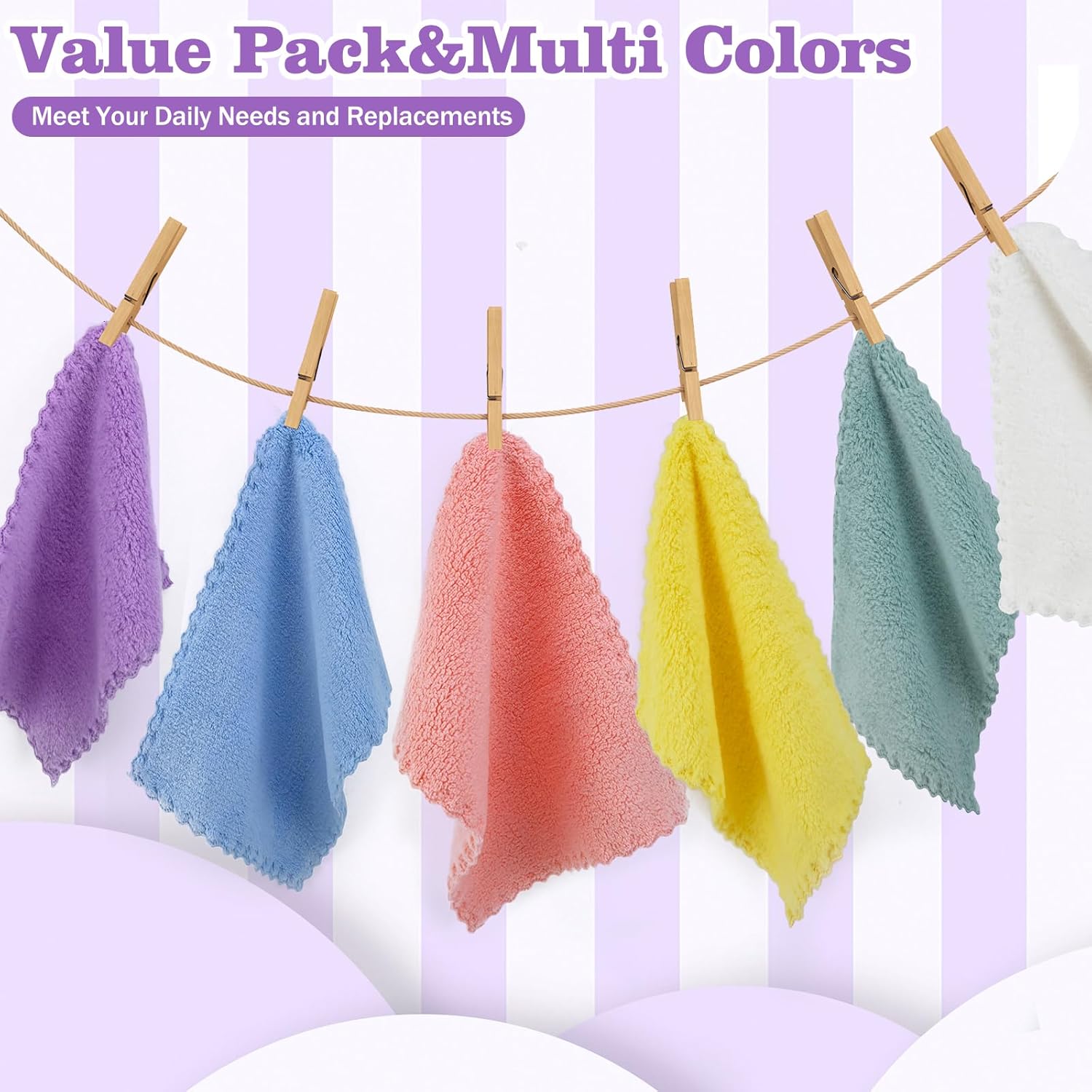 Soft Baby Washcloths – Value Pack of Multi-Colored Towels for Daily Use (Set of 6) | Baby Essentials, Newborn Essentials & Infant Essentials