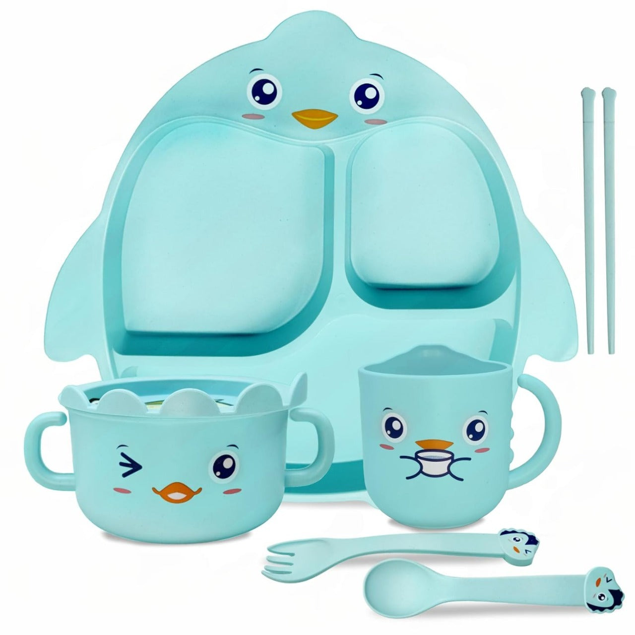 Bamboo Fiber Kids Plate Set | Baby Essentials, Newborn Essentials & Infant Feeding Essentials