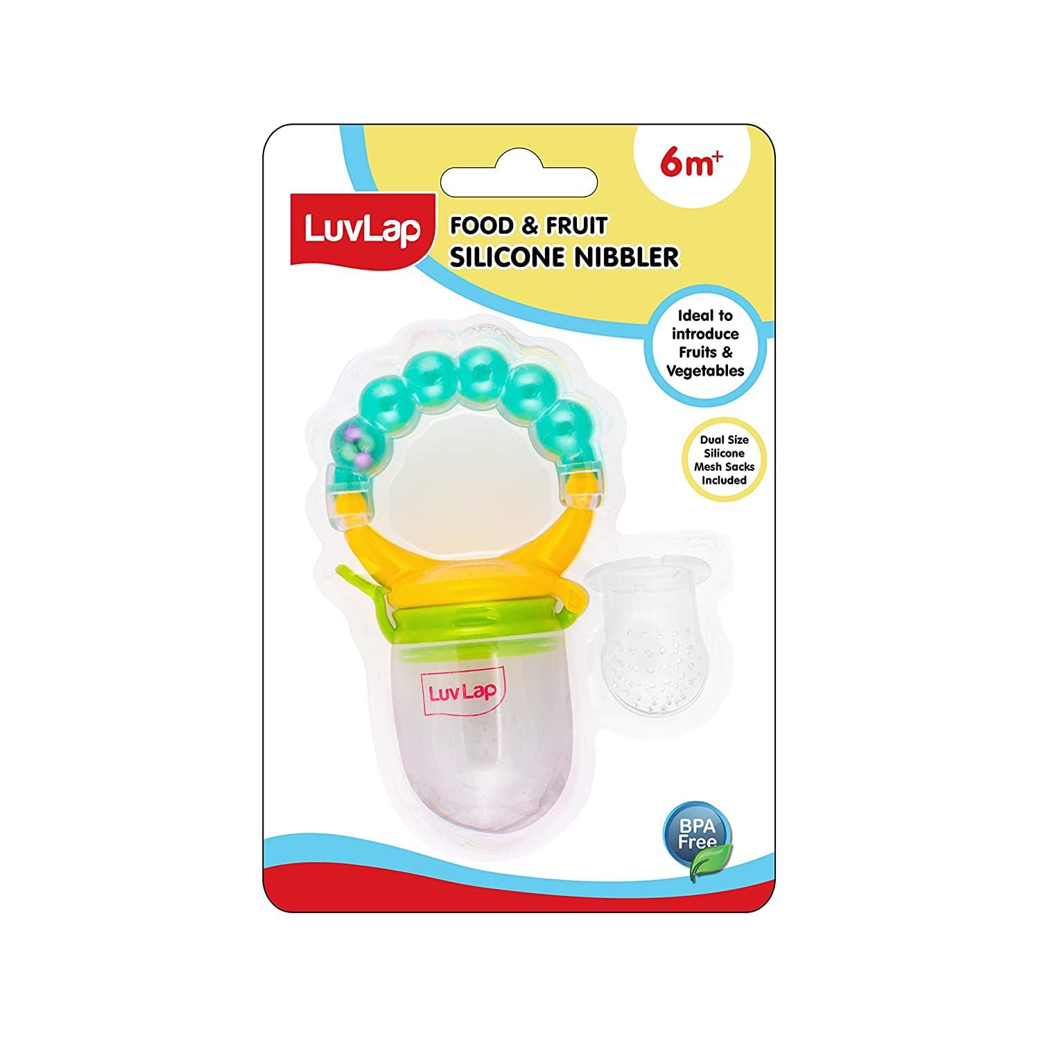 Food & Fruit Silicone Nibbler with Rattle – Baby Essentials for Newborn Feeding