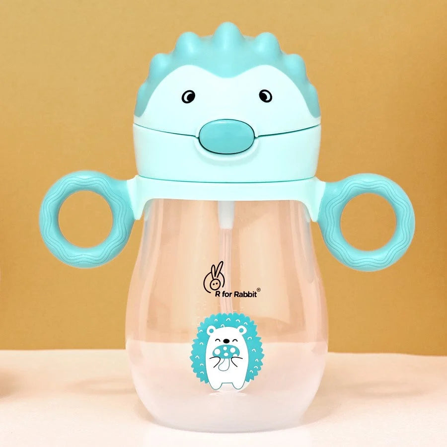 kidonex Spikey Baby Straw Sipper Bottle 320ml With Soft Silicone Straw And Leak Proof