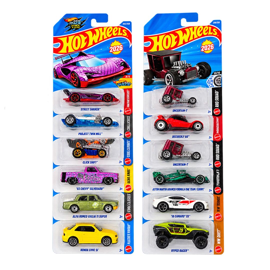 Hot Wheels 1:64 Scale Die-Cast Toy Cars – 72-Piece Full Case Assortment, L Case