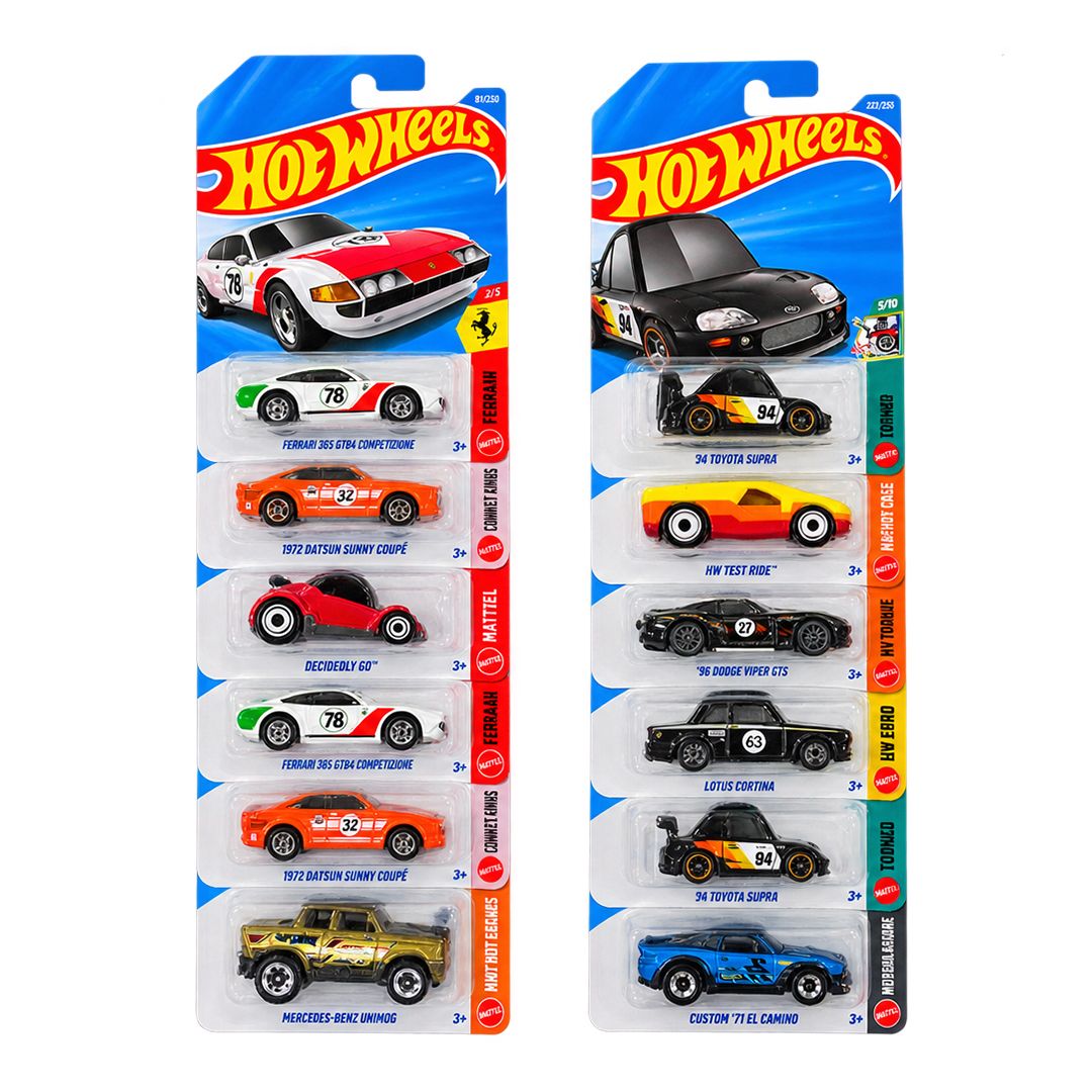 Hot Wheels 1:64 Scale Die-Cast Toy Cars – 72-Piece Full Case Assortment, L Case