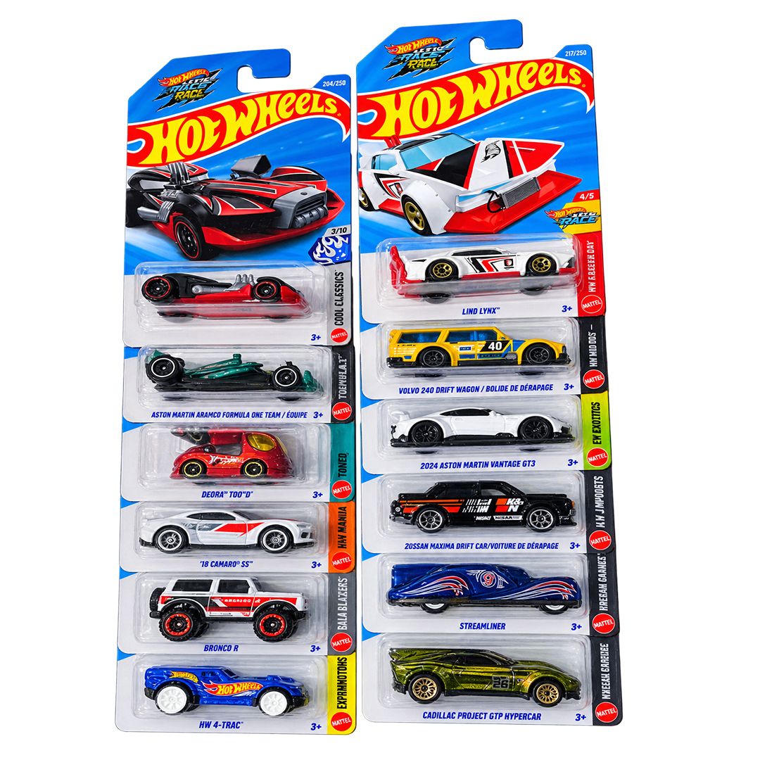 Hot Wheels 1:64 Scale Die-Cast Toy Cars – 72-Piece Full Case Assortment, L Case