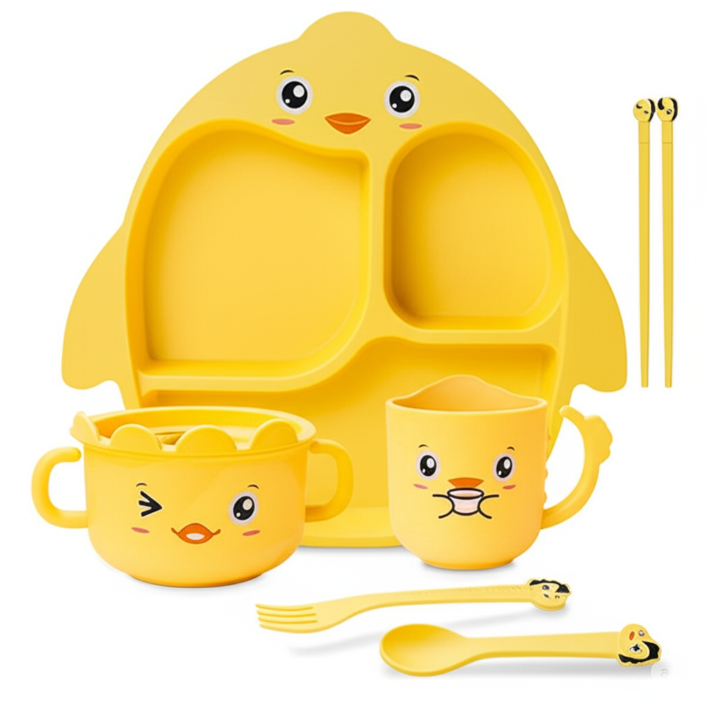 Bamboo Fiber Kids Plate Set | Baby Essentials, Newborn Essentials & Infant Feeding Essentials
