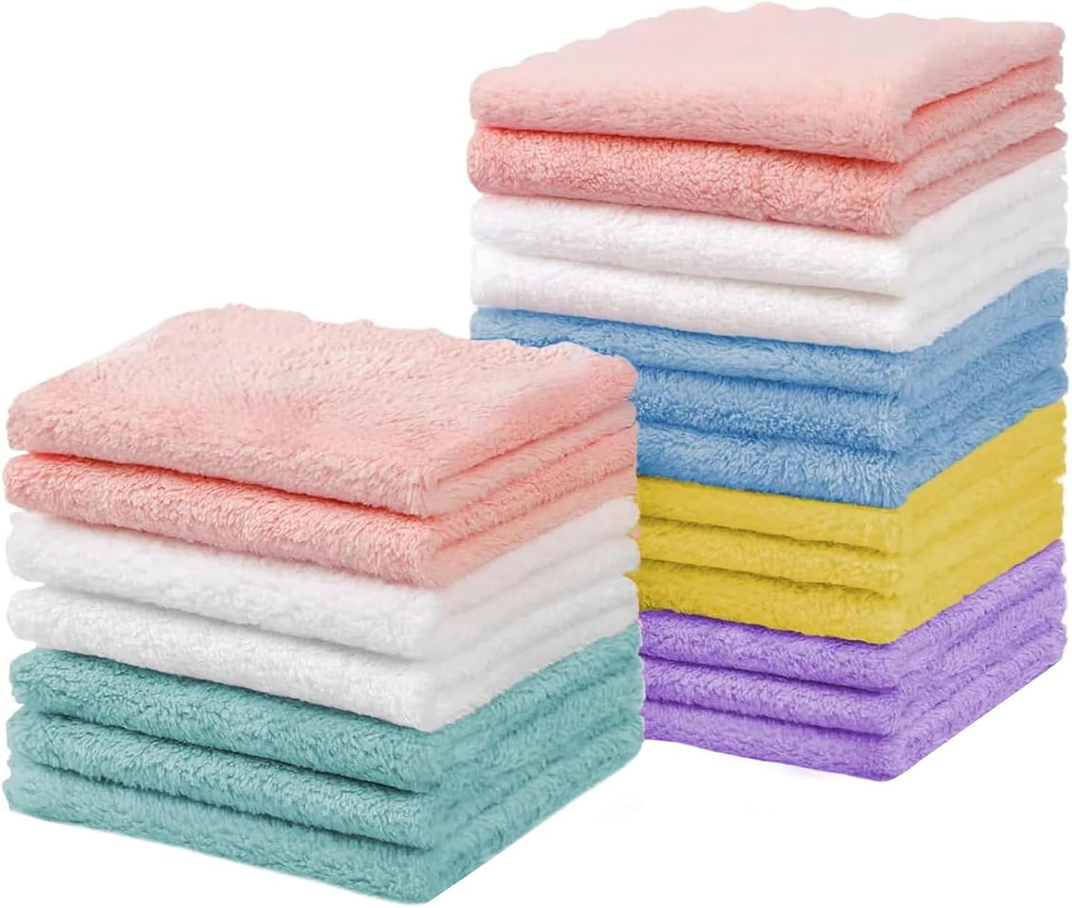 Soft Baby Washcloths – Value Pack of Multi-Colored Towels for Daily Use (Set of 6) | Baby Essentials, Newborn Essentials & Infant Essentials