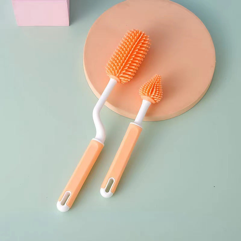 Silicone Bottle Cleaning Brush Set | Baby Bottle Cleaner Brush Kit, Baby Essentials, Newborn Essentials & Infant Feeding Accessories