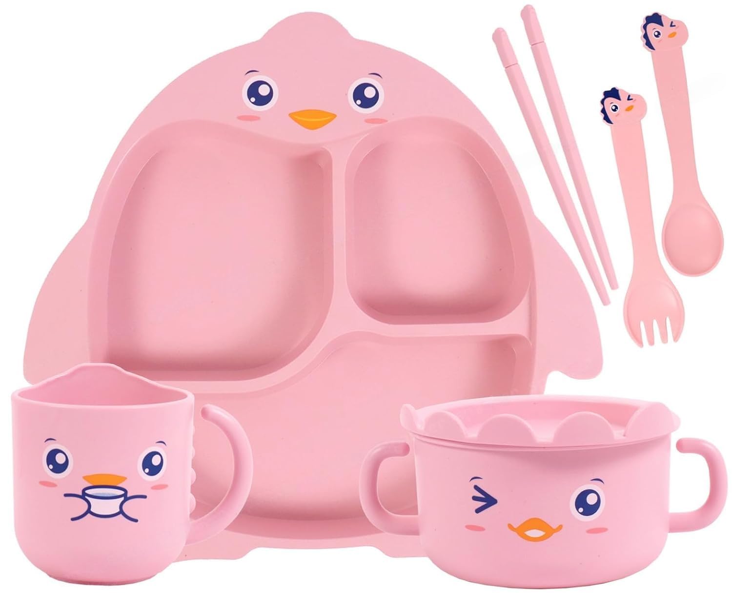 Bamboo Fiber Kids Plate Set | Baby Essentials, Newborn Essentials & Infant Feeding Essentials