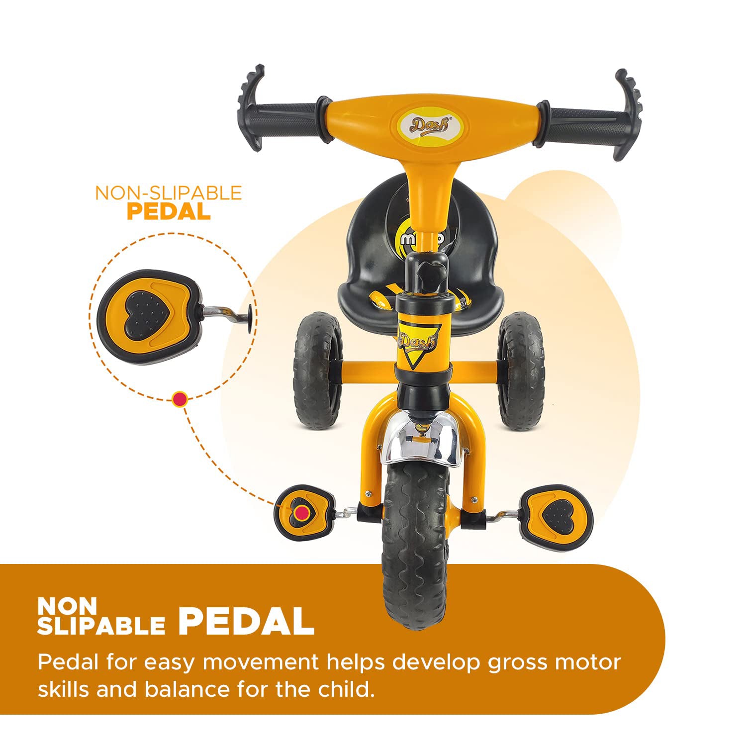 Kids Tricycle with Bottle Holder, Comfortable Seat & Non-Slip Pedals – Best Toys for Newborns & Baby Essentials